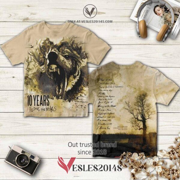 10 Years Band Feeding The Wolves Album 3D T-Shirt, Perfect Gifts For Music Lovers - Vesles2014S