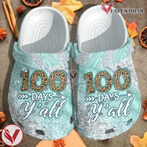 100 Days Yall Leopard Shoes Crocbland Clog Gift, Unique Gift From  Vesles2014S