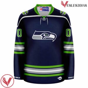 11 Seahawks - Seattle Customize Blue Jersey, Gifts For Ice Hockey Fans - Vesles2014S