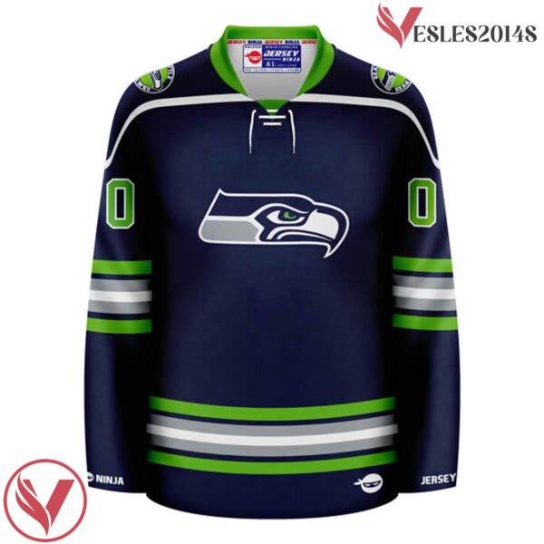 11 Seahawks - Seattle Customize Blue Jersey, Gifts For Ice Hockey Fans - Vesles2014S