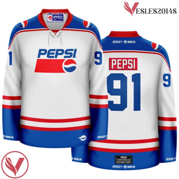 1991 White Throwback Pepsi  Hockey Jersey - Vesles2014S
