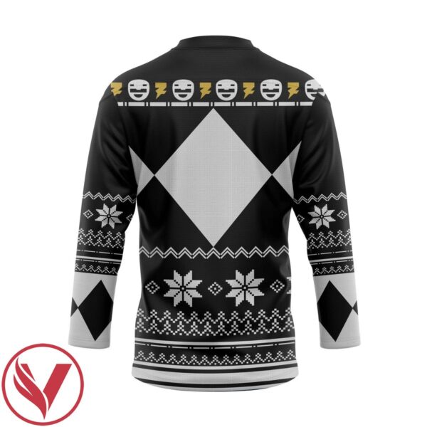 3D Black Mighty Morphin Power Ranger Ugly Custom Hockey Jersey, Trending Gifts For Fans - Vesles2014s 2