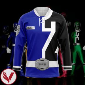 3D Blue Ranger S.P.D Custom Hockey Jersey, Trending Gifts For Fans - Vesles2014s 3