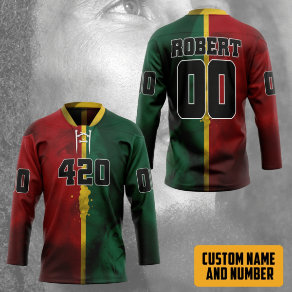3D Bob Marley Lion 420 Personalized Custom Hockey Jersey, Trending Gifts For Fans - Vesles2014s 3