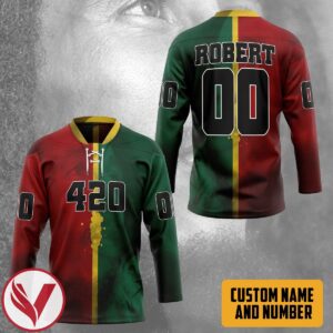 3D Bob Marley Lion 420 Personalized Custom Hockey Jersey, Trending Gifts For Fans - Vesles2014s