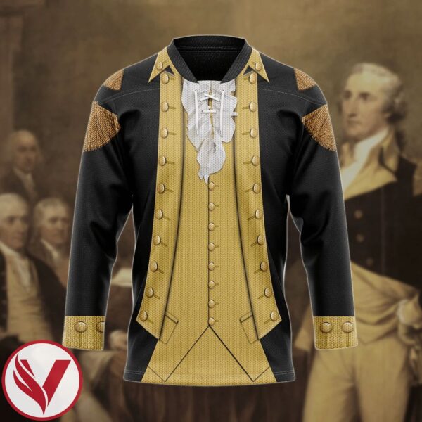 3D George Washington Custom Hockey Jersey, Trending Gifts For Fans - Vesles2014s 3