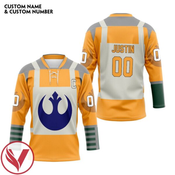 3D Happy Star The Rebel Alliance Yellow Personalized Hockey Jersey, Trending Gifts For Fans - Vesles2014s 3