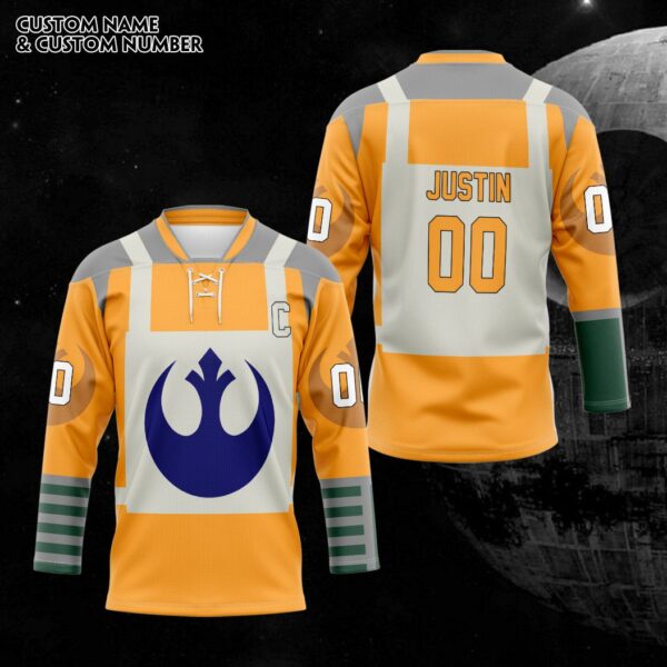 3D Happy Star The Rebel Alliance Yellow Personalized Hockey Jersey, Trending Gifts For Fans - Vesles2014s 4
