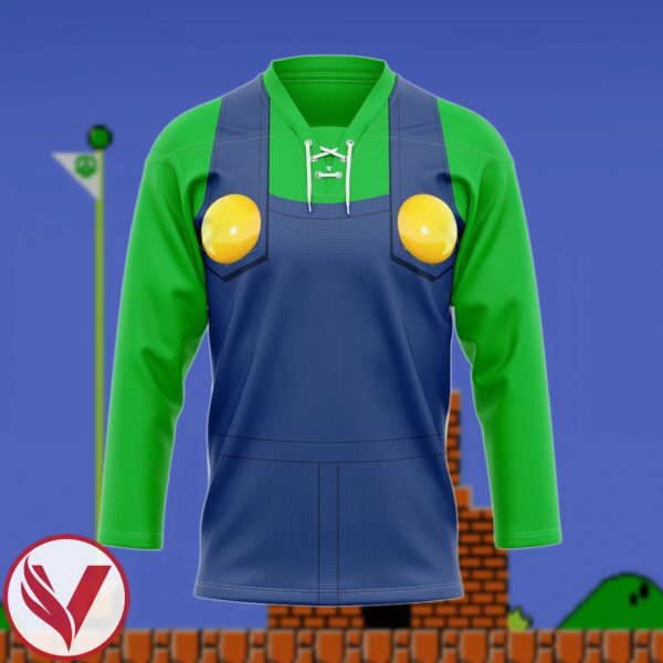 3D Luigi Custom Hockey Jersey, Trending Gifts For Fans - Vesles2014s 3