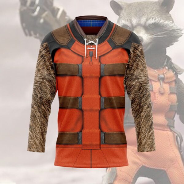 3D Marvel GOTG 2 R Raccoon Hockey Jersey, Trending Gifts For Fans - Vesles2014s 3