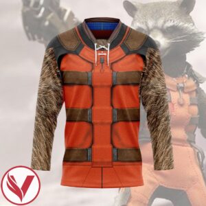 3D Marvel GOTG 2 R Raccoon Hockey Jersey, Trending Gifts For Fans - Vesles2014s