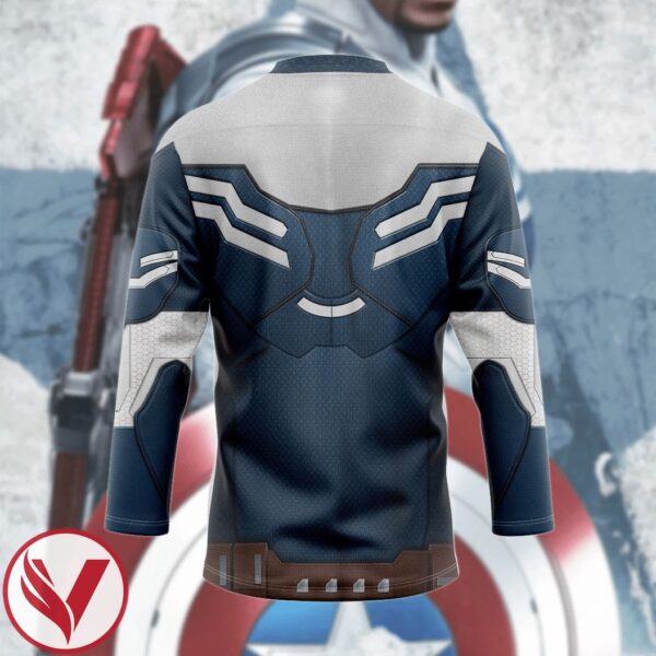 3D Marvel Sam Wilson Captain America Custom Hockey Jersey, Trending Gifts For Fans - Vesles2014s 3