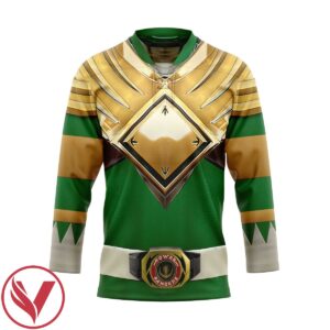 3D Mighty Morphin Green Power Rangers Custom Hockey Jersey, Trending Gifts For Fans - Vesles2014s 1