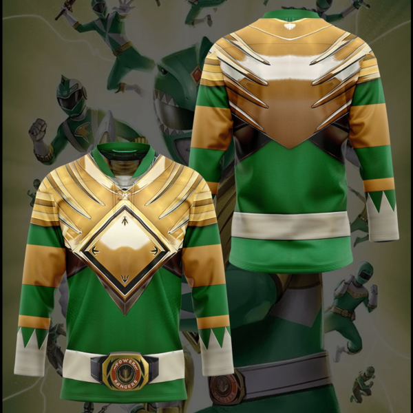3D Mighty Morphin Green Power Rangers Custom Hockey Jersey, Trending Gifts For Fans - Vesles2014s 3