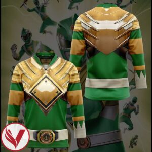 3D Mighty Morphin Green Power Rangers Custom Hockey Jersey, Trending Gifts For Fans - Vesles2014s