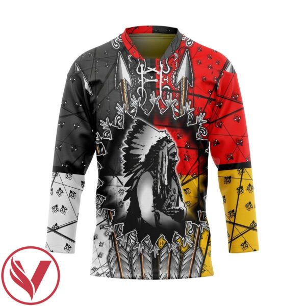 3D Native American Custom Hockey Jersey, Trending Gifts For Fans - Vesles2014s 1