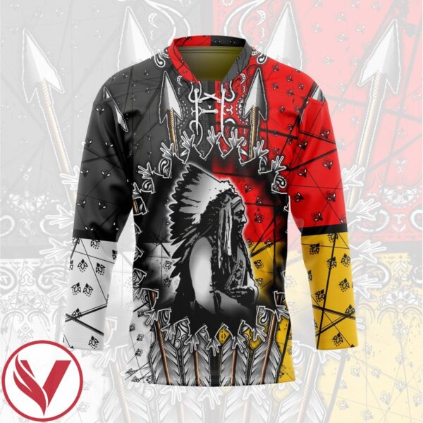 3D Native American Custom Hockey Jersey, Trending Gifts For Fans - Vesles2014s