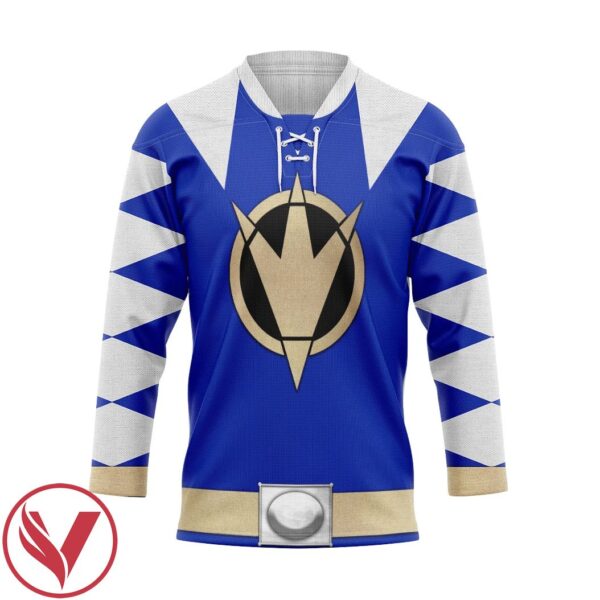 3D Power Ranger Dino Thunder Blue Custom Hockey Jersey, Trending Gifts For Fans - Vesles2014s 1
