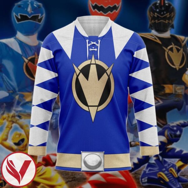 3D Power Ranger Dino Thunder Blue Custom Hockey Jersey, Trending Gifts For Fans - Vesles2014s 3