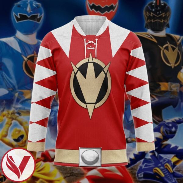 3D Power Ranger Dino Thunder Red Custom Hockey Jersey, Trending Gifts For Fans - Vesles2014s 3