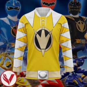 3D Power Ranger Dino Thunder Yellow Custom Hockey Jersey, Trending Gifts For Fans - Vesles2014s 3