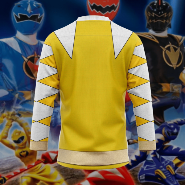 3D Power Ranger Dino Thunder Yellow Custom Hockey Jersey, Trending Gifts For Fans - Vesles2014s 4