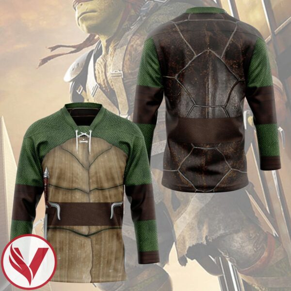 3D Raphael Raph Teenage Mutant Ninja Turtles Cosplay Custom Dark Green Hockey Jersey, Trending Gifts For Fans - Vesles2014s