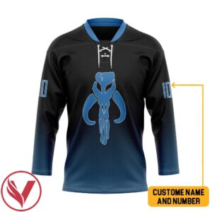 3D Star Wars Mandalorian Jango Fett Personalized Hockey Jersey, Trending Gifts For Fans - Vesles2014s 1