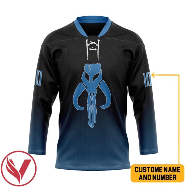 3D Star Wars Mandalorian Jango Fett Personalized Hockey Jersey, Trending Gifts For Fans - Vesles2014s 1
