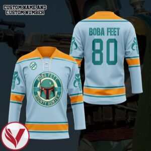 3D Star Wars Mandalorian Personalized Hockey Jersey, Trending Gifts For Fans - Vesles2014s 3