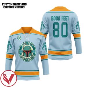 3D Star Wars Mandalorian Personalized Hockey Jersey, Trending Gifts For Fans - Vesles2014s
