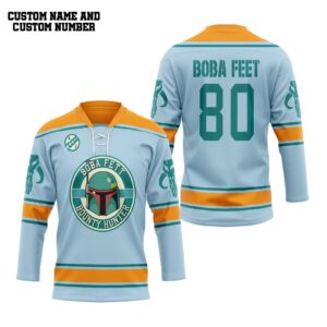 3D Star Wars Mandalorian Personalized Hockey Jersey, Trending Gifts For Fans - Vesles2014s 4