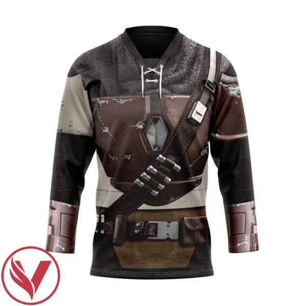 3D Star Wars The Mandalorian Custom Black Hockey Jersey, Trending Gifts For Fans - Vesles2014s 1