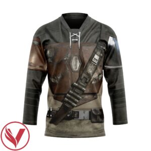 3D Star Wars The Mandalorian Custom Grey Hockey Jersey, Trending Gifts For Fans - Vesles2014s 1