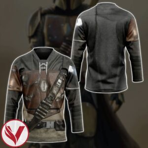 3D Star Wars The Mandalorian Custom Grey Hockey Jersey, Trending Gifts For Fans - Vesles2014s