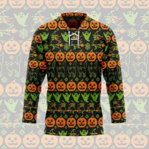 3D Ugly Pumpkin Halloween Hockey Jersey, Trending Gifts For Fans - Vesles2014s 3
