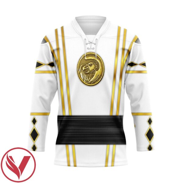 3D White Falcon Ninja Mighty Morphin Power Rangers Ninjetti Custom Hockey Jersey, Trending Gifts For Fans - Vesles2014s 1