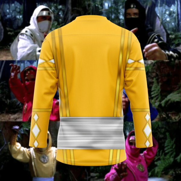 3D Yellow Bear Ninja Mighty Morphin Power Rangers Ninjetti Custom Hockey Jersey, Trending Gifts For Fans - Vesles2014s 4