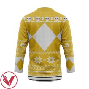 3D Yellow MIGHTY MORPHIN Power Ranger Ugly Custom Hockey Jersey, Trending Gifts For Fans - Vesles2014s 2
