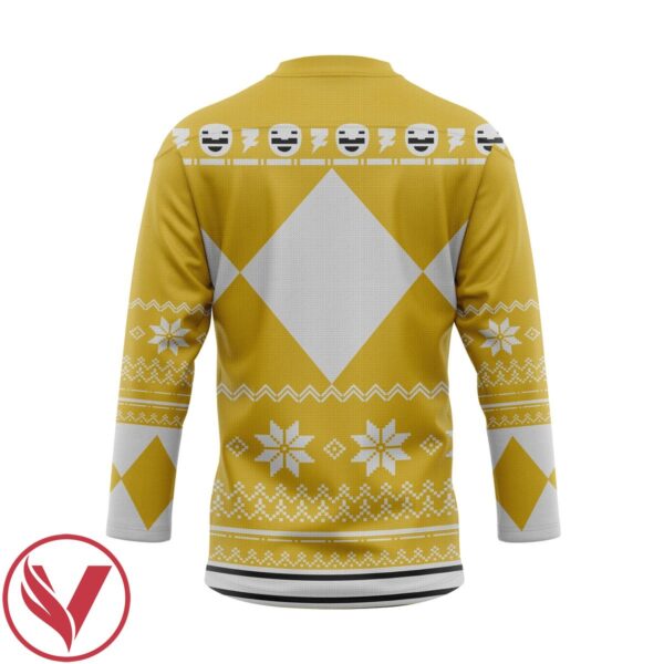 3D Yellow MIGHTY MORPHIN Power Ranger Ugly Custom Hockey Jersey, Trending Gifts For Fans - Vesles2014s 2