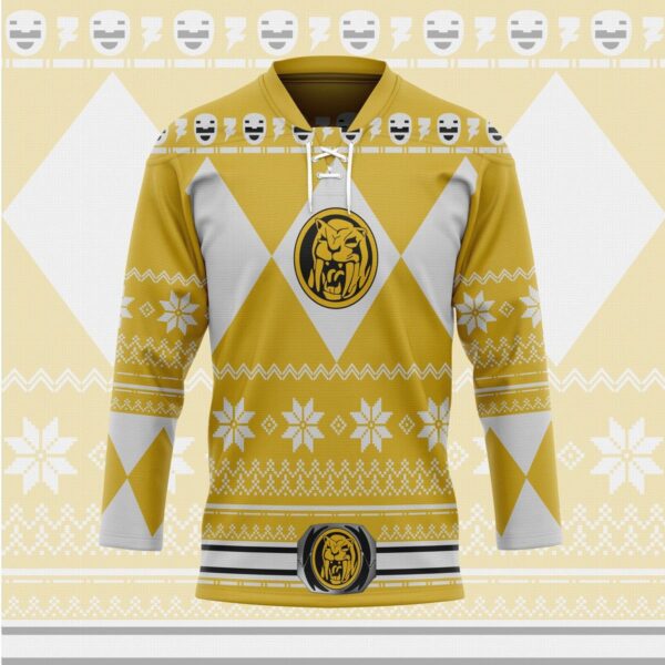 3D Yellow Power Ugly Hockey Jersey, Trending Gifts For Fans - Vesles2014s 3