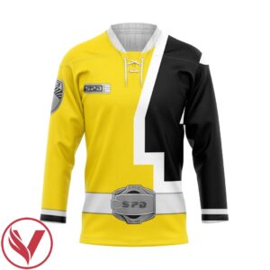 3D Yellow Ranger S.P.D Custom Hockey Jersey, Trending Gifts For Fans - Vesles2014s 1