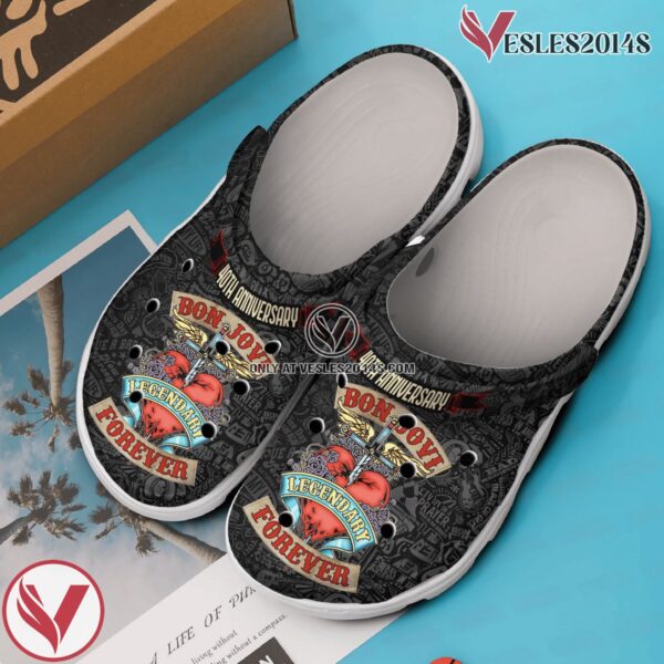 40th Anniversary Bon Jovi Music Crocs Crocband Clogs Shoes, Unique Gifts For Fans - Vesles2014S 2