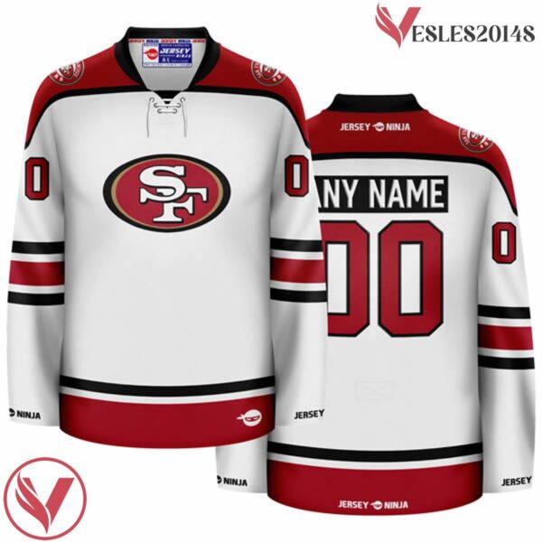 49ers San Francisco Customize White Jersey, Ice Hockey Coach Gift - Vesles2014S 3