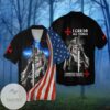 4th Of July American Flag Knight Templar I Can Do All Things Through Christ Who Gives Me Strength Graphic Print Short Sleeve Hawaiian Casual Shirt Vesles2014S
