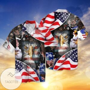 4th Of July Independence Day American Eagle For men And Women Graphic Print Short Sleeve Hawaiian Casual Shirt Vesles2014S