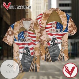 4th Of July Independence Day American Roofer Graphic Print Short Sleeve Hawaiian Casual Shirt Vesles2014S
