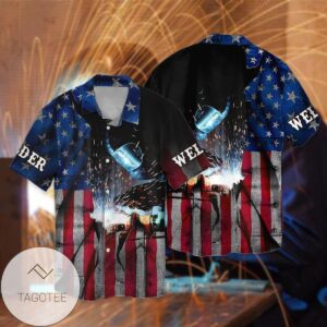 4th Of July Independence Day American Welder I Am A Welder For men And Women Graphic Print Short Sleeve Hawaiian Casual Shirt Vesles2014S
