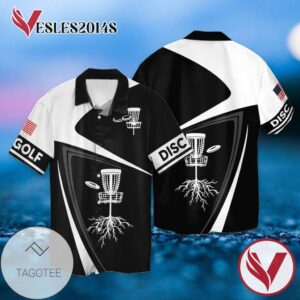 4th Of July Independence Day Disc Golf Graphic Print Short Sleeve Hawaiian Casual Shirt Vesles2014S