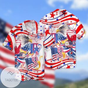 4th Of July Independence Day Eagle American Plag USA For Men And Women Graphic Print Short Sleeve Hawaiian Casual Shirt Vesles2014S